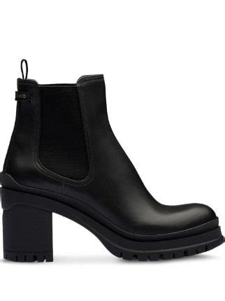 women's prada sport leather short boots|prada chunky heel ankle boots.